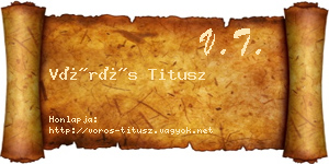 Vörös Titusz névjegykártya